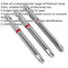 3 PACK 75mm Phillips #3 Colour-Coded Power Tool Bits - S2 Steel Drill Bit Loops