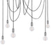 Multi Light Ceiling Pendant 6 Bulb Chrome Steel Industrial Adjustable Hang Hook Loops