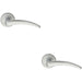 2x PAIR Arched Tapered Bar Handle on Round Rose Concealed Fix Satin Chrome Loops