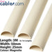3x 1m (3m) 50mm x 25mm Magnolia Scart / Data Cable Trunking Conduit Cover AV Loops