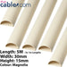 5x 1m (5m) 30mm x 15mm Magnolia HDMI Optical AV Cable Trunking Conduit Cover Loops