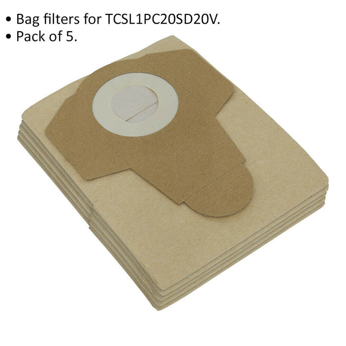 5 PACK Replacement Bag Filter Suitable For ys06011 Wet & Dry Vacuum Cleaner Loops