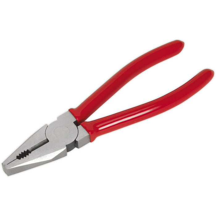 175mm Combination Pliers - Drop Forged Steel - 30mm Jaw Capacity - Serrated Jaws Loops