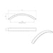 2x Curved Convex Grip Pull Handle 141 x 14mm 128mm Fixing Centres Satin Nickel Loops