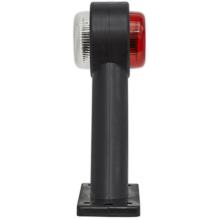 12V & 24V LED Side Marker Lamp - Twin Lens Red & White - 45° Angled Stalk (LEFT) Loops