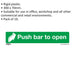 10x PUSH BAR TO OPEN Health & Safety Sign - Rigid Plastic 300 x 70mm Warning Loops