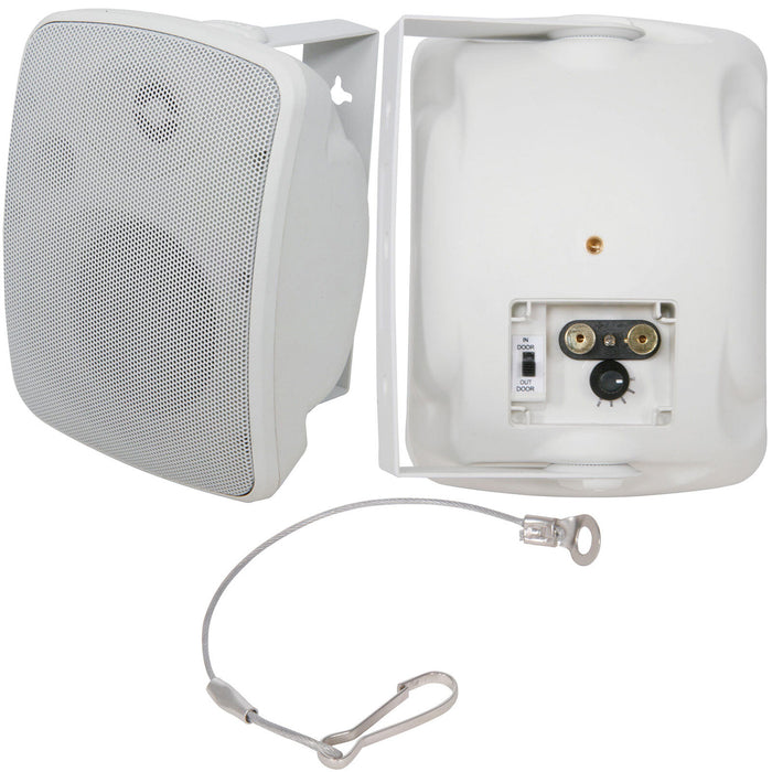QUALITY 5" 100W White Outdoor Garden Speaker*100V & 8ohm* IP44 Wall / Background