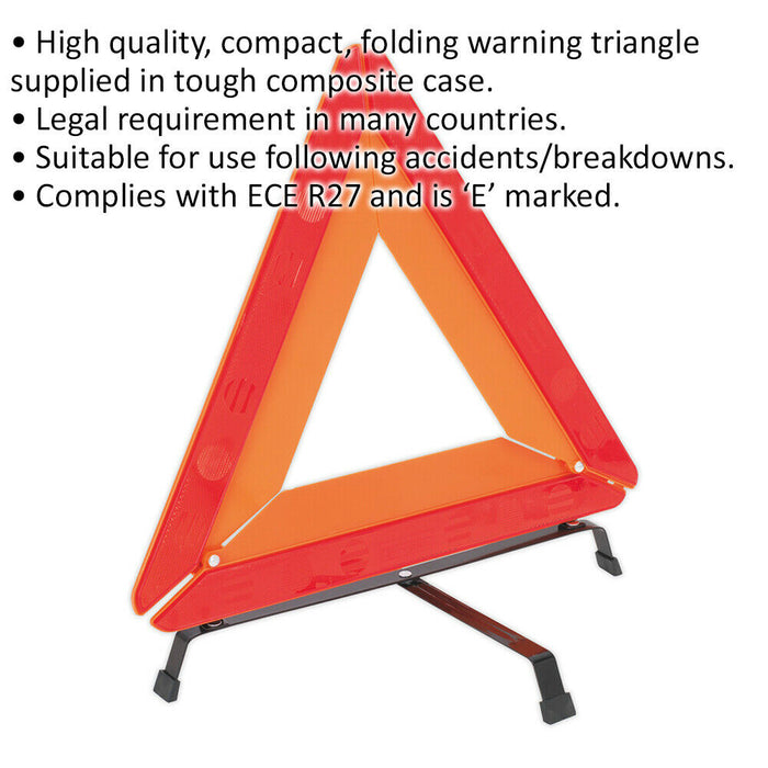 Folding Warning Triangle - Accident Breakdown Warning Sign - E-Approved Loops