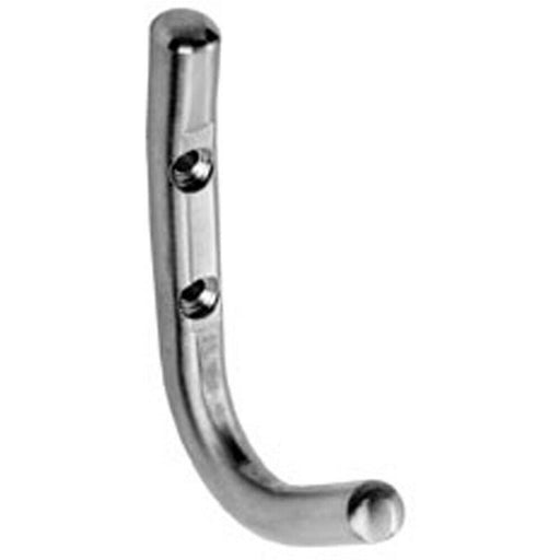Slimline One Piece Coat Hook 55mm Projection Bright Stainless Steel Loops