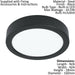 2 PACK Wall / Ceiling Light Black 160mm Round Surface Mounted 10.5W LED 3000K Loops