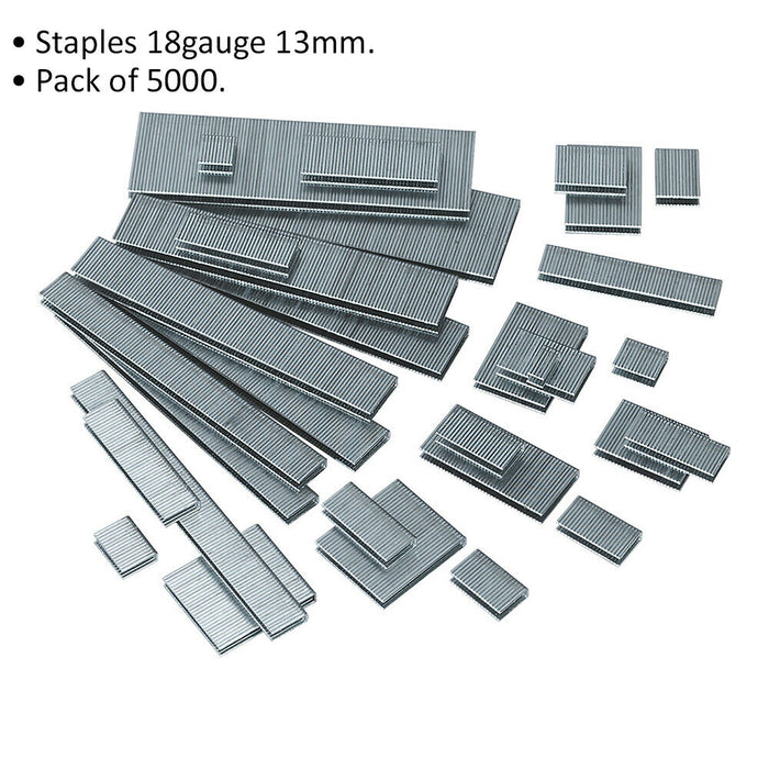 5000 PACK - 13mm Staples - 5.7mm Crown - 18 Gauge 18 SWG - Staple Gun Refill Loops