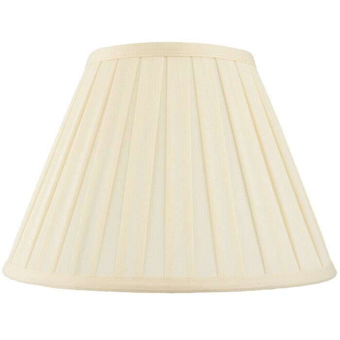 14" Tapered Drum Lamp Shade Cream Box Pleated Fabric Cover Classic & Elegant Loops