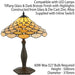 Tiffany Glass Table Lamp Light Dark Bronze & Rich Cream Geometric Shade i00226 Loops
