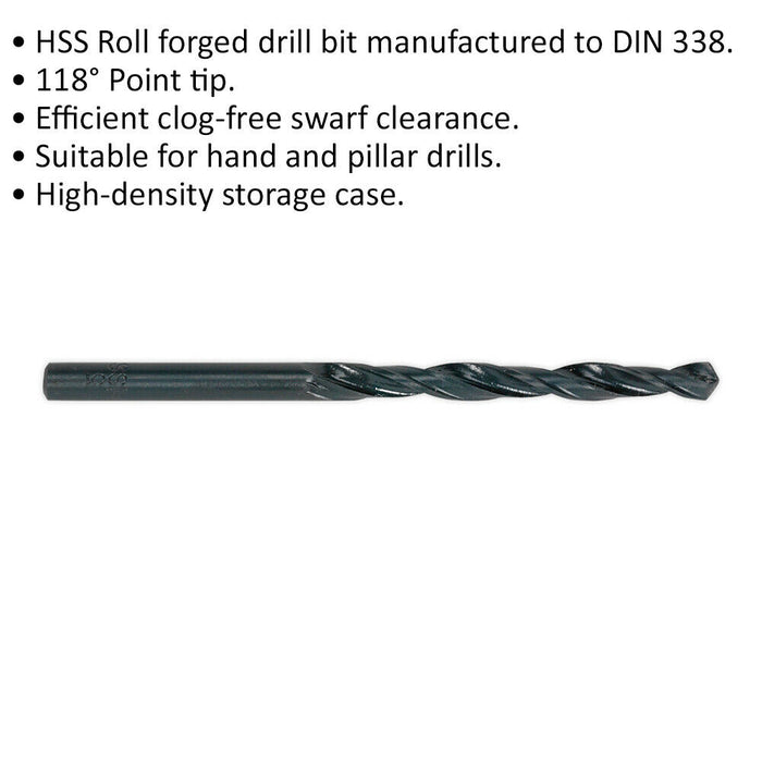 5 PACK 11.5mm Roll Forged HSS Drill Bit - Suitable for Hand and Pillar Drills Loops