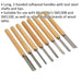 8 Piece Wood Turning Chisel Set - Steel Shafts & Tips - Long Softwood Handles Loops