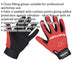 PAIR Padded Mechanics Gloves - XL - Washable Workshop Power Tool Gloves Loops