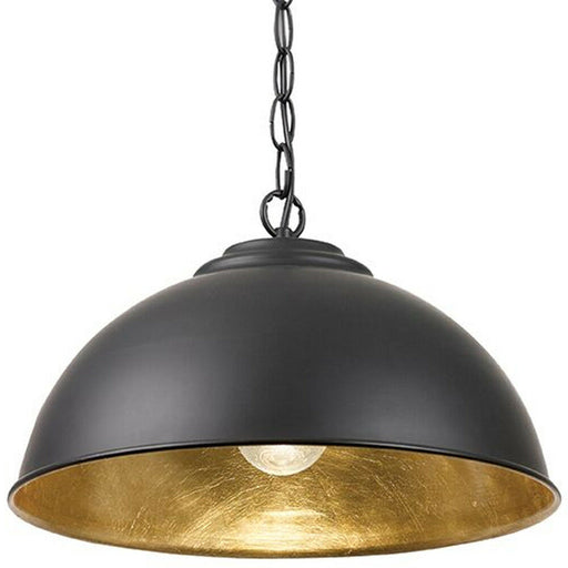 Industrial Ceiling Pendant Light BLACK & GOLD Shade Hanging Lamp Holder Fitting Loops