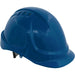 Vented Safety Helmet - Material Webbing Cradle - Accessories Available - Blue Loops