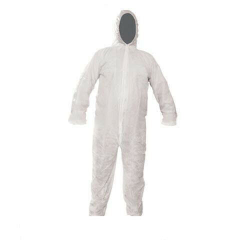 XL Hooded Disposable Overall Protective Full Cover Wear Painting Decorating Loops