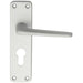 PAIR Straight Tapered Lever on Euro Lock Backplate 152 x 41mm Satin Aluminium Loops