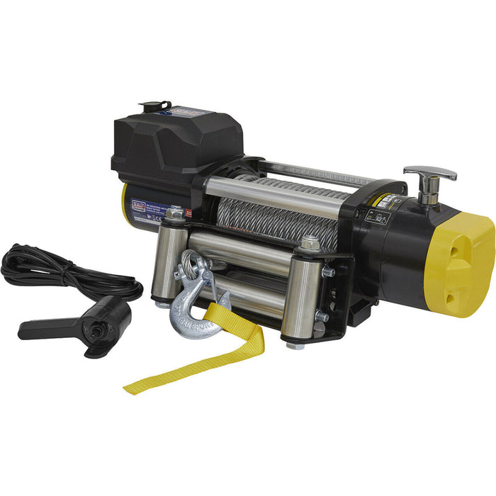 12V Industrial Recovery Winch - 5675kg Line Pull - 6.4hp 4.7kW DC Motor - IP67 Loops