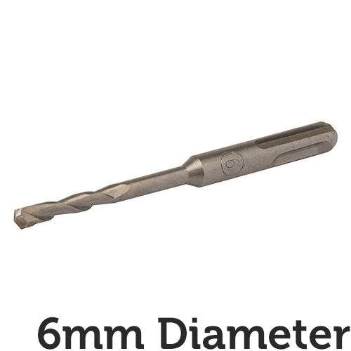 PRO 6mm x 110mm SDS Plus Masonry Drill Bit Tungsten Carbide Cutting Head Tip Loops