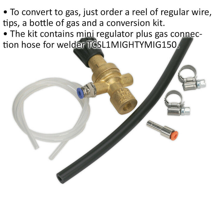 No Gas / Gas MIG Welder Conversion Kit - Suits ys05605 - Mini Regulator + Hose Loops