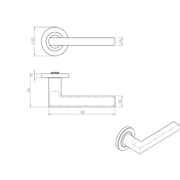 2x PAIR Slim Elliptical Handle on Round Rose Concealed Fix Satin Steel Loops