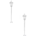 2 PACK IP44 Outdoor Bollard Light White Aluminium Lantern 60W E27 Tall Lamp Post Loops