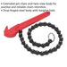 Forged Steel Oil Filter Chain Wrench - 60-106mm Capacity - Twin-Claw Body Loops