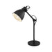 Adjustable Table Lamp Desk Light Black & White Steel Shade 1 x 40W E27 Bulb Loops