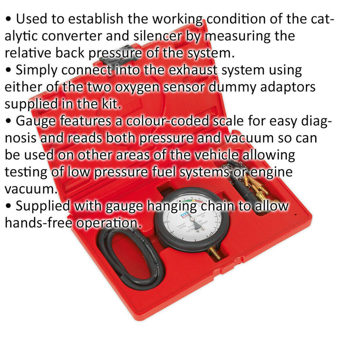 Catalytic Converter Back Pressure Test Kit - Exhaust System Diagnostic Tool Loops