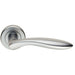 Door Handle & Latch Pack Satin Chrome Modern Smooth Lever Screwless Round Rose Loops