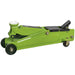 Heavy Duty Long Chassis Trolley Jack - 3000kg Limit - 432mm Max Height - Green Loops