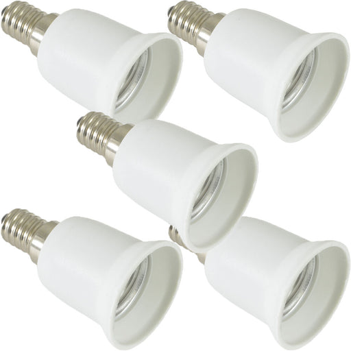 5x Light Bulb Adapter E14 Mini Edison to E27 Screw Type SES Converter Fitting Loops