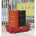 Polyethylene Barrel Bund - 1220 x 820 x 330mm - Holds 2 x 205L Drums - 240L Tray Loops