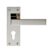 4x PAIR Straight Square Lever on Euro Lock Backplate 150 x 50mm Polished Nickel Loops