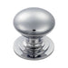 2x Victorian Round Cupboard Door Knob 25mm Dia Polished Chrome Cabinet Handle Loops