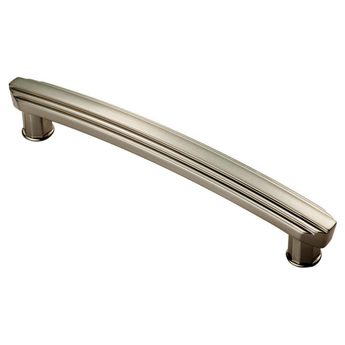 4x Ridge Deisgn Curved Cabinet Pull Handle 160mm Fixing Centres Satin Nickel Loops