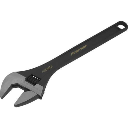 450mm Adjustable Drop Forged Steel Wrench - 50mm Offset Jaws Metric Calibration Loops