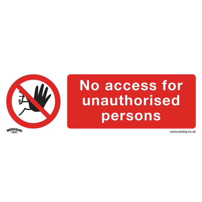 10x NO ACCESS Health & Safety Sign - Rigid Plastic 300 x 100mm Warning Plate Loops
