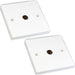 2x Single Aerial Coaxial Socket Wall Face Plate TV Outlet Female Solder UHF Loops
