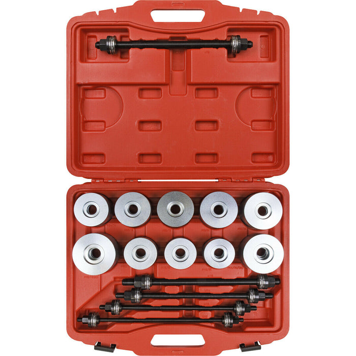 27pc Bearing & Bush Removal / Install Tool Kit - 44mm to 90mm Adapters & Screws Loops