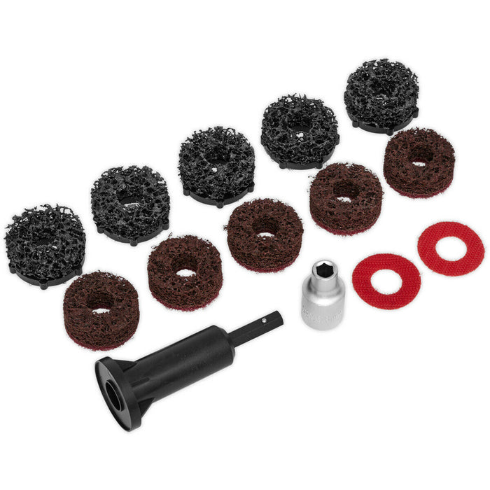 14pc Stud Hub Cleaning Kit - Power Drill Impact Wrench 1/2" Dr Dirt & Corrosion Loops