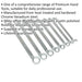 8pc Slim Handled DEEP OFFSET Ring Spanner Set - 12 Point Metric Double Ended Loops