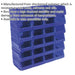 24 PACK Blue 105 x 165 x 85mm Plastic Storage Bin - Warehouse Parts Picking Tray Loops