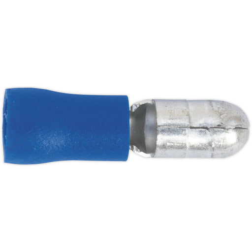 100 PACK 5mm Male Bullet Terminal - Suitable for 16 to 14 AWG Cable - Blue Loops