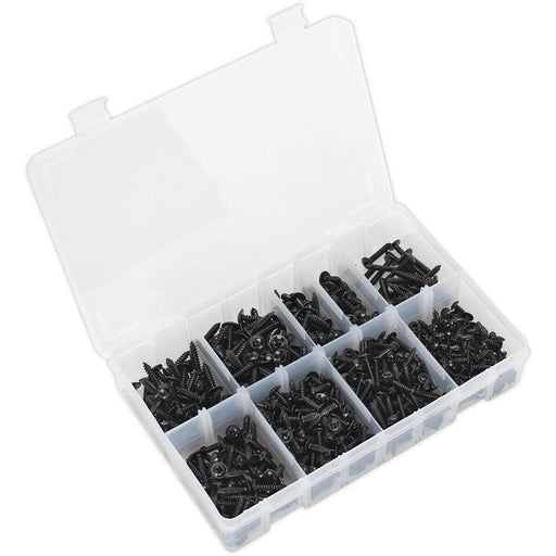 700 PACK Self Tapping Screw Assortment - Flanged Head Various Size Metal Fixings Loops