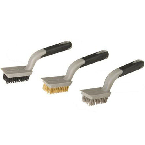3 Piece Medium Wire Brush Set 5 Bristle Rows Each 190mm Length Rust Removal Loops