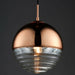 Hanging Ceiling Pendant Light COPPER & RIBBED GLASS Sphere Lamp Bulb Holder Loops